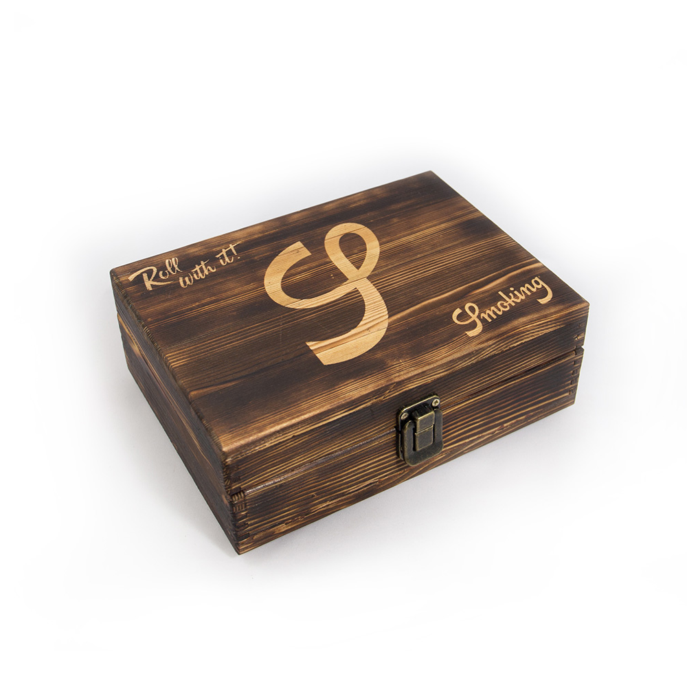Exclusive Limited Edition Hand Made Smoking Natural Wood Box Large x 1