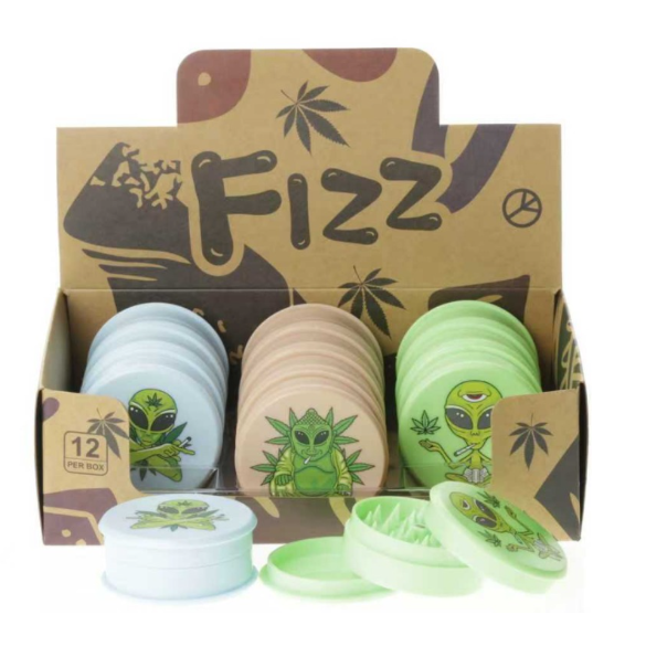 Fizz Mix Colour/Design Plastic Alien Grinder 12 piece SS-0234