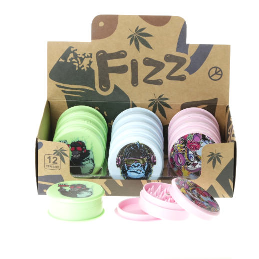Fizz Mix Colour/Design Plastic Gorilla Grinder 12 piece SS-0241
