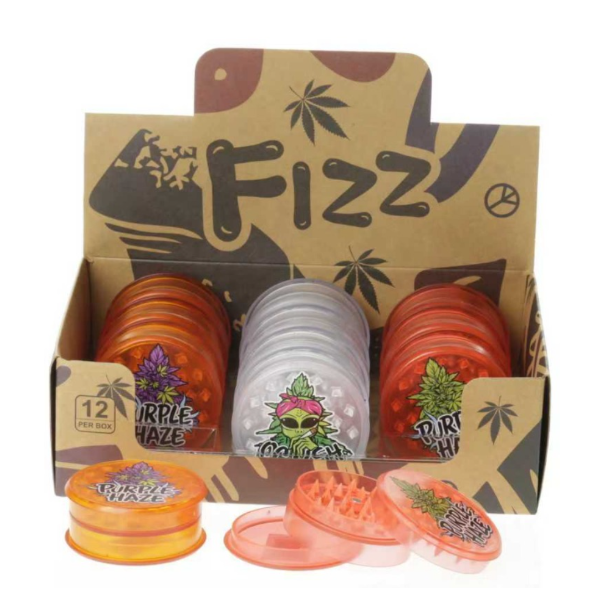 Fizz Mix Colour/Design Alien Printed Plastic Grinder 12 piece SS-0272