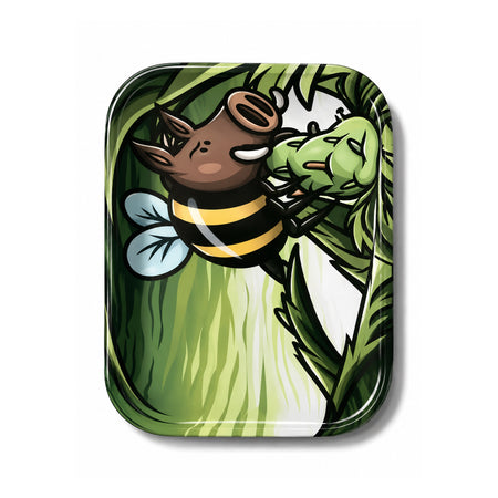 High Quality Pigg Bee Design Metal Rolling Tray – 14 × 18 cm SS-0296-B