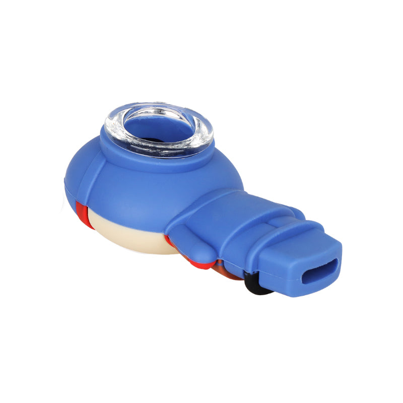 Cool Dudes Silicone Hand Pipe w/ Glass Bowl Bundle - 3" / Assorted Dudes SS-0998