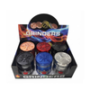 Premium Metal Herb 63mm Grinder Set – 6 Piece Display Box | with Clear Lid Assorted Colors SS-1163
