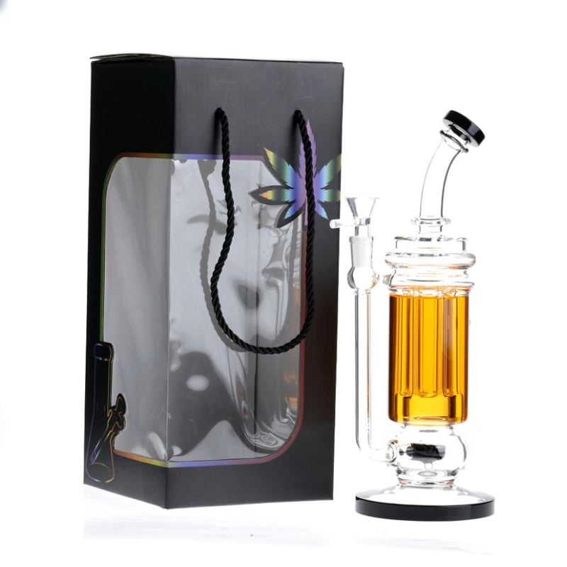 Premium 10.5" Freezable Glycerin Bubbler Water Pipe with Perc Orange SS-1512