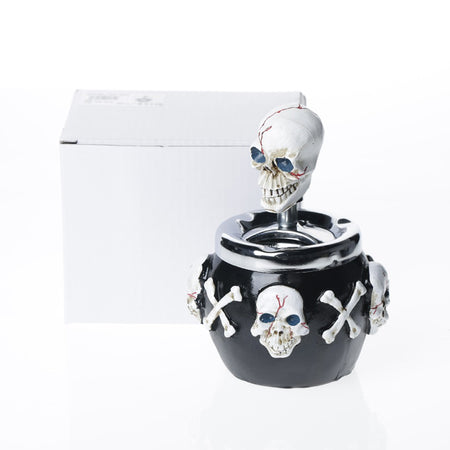 Spinning Ashtray Gothic-style skull Rotating Smokeless Push Down 8 cm SS-1810