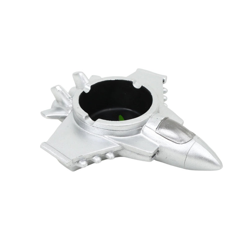 Resin Fighter Jet Durable Decorative Resin Ashtray Silver SS-1816