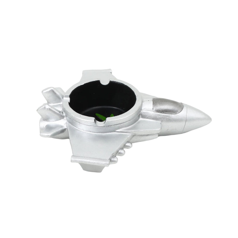 Resin Fighter Jet Durable Decorative Resin Ashtray Silver SS-1816