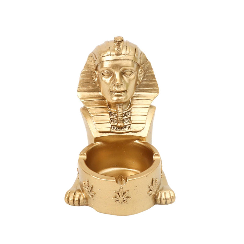Resin Egyptian Pharaoh Durable Decorative Resin Gold Ashtray SS-1823