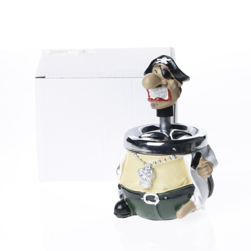 Spinning Ashtray pirate/old man Design Rotating Smokeless Push Down 8cm  SS-1834