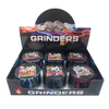 Premium Metal Herb 63mm Grinder Set – 6 Piece Display Box | with Clear Lid Assorted Colors SS-2561