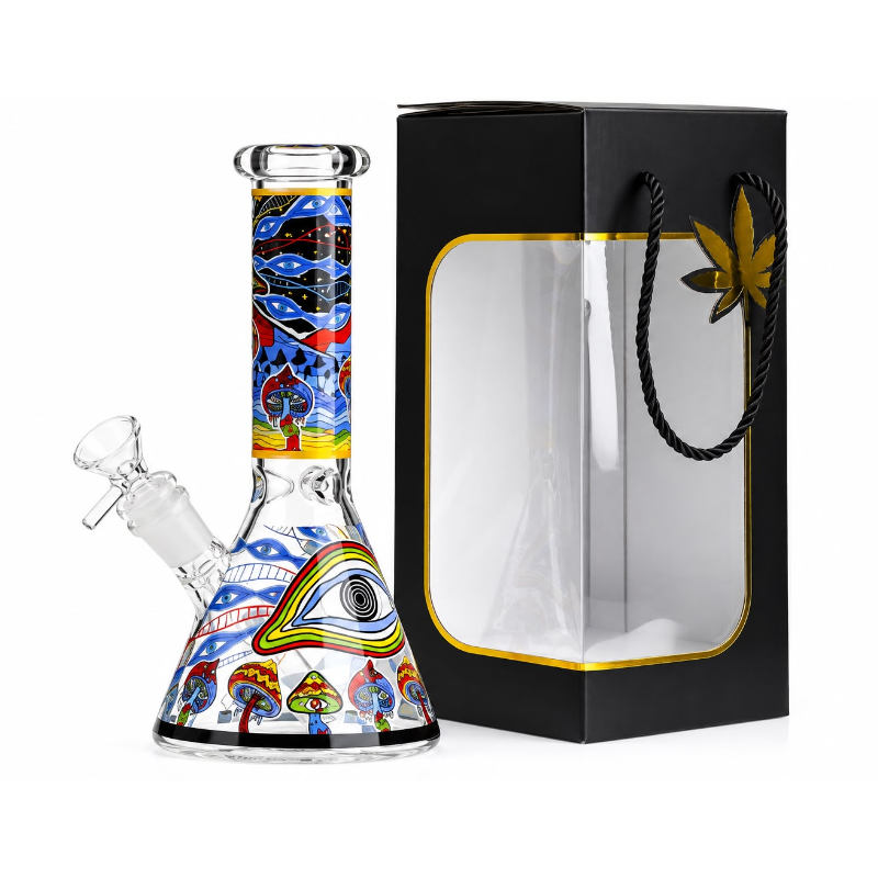 10" Glass Beaker Bong with Gift Box – Random Colours | SS-2891
