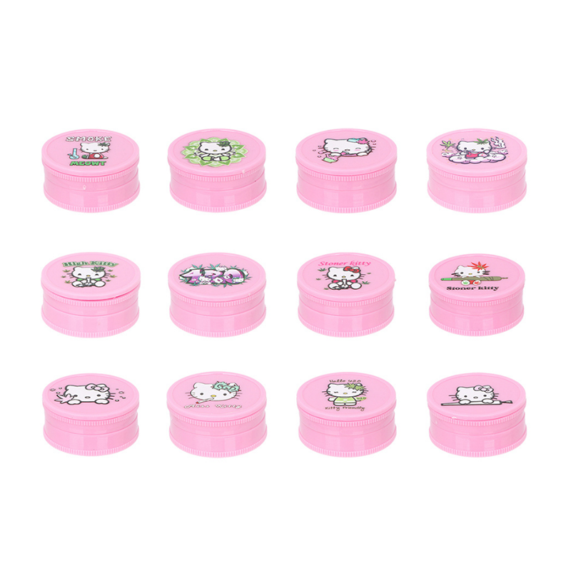 Pink Printed Acrylic Grinder – Assorted Cartoon Designs, 42mm, 24 Pieces per Box SS-3119. B