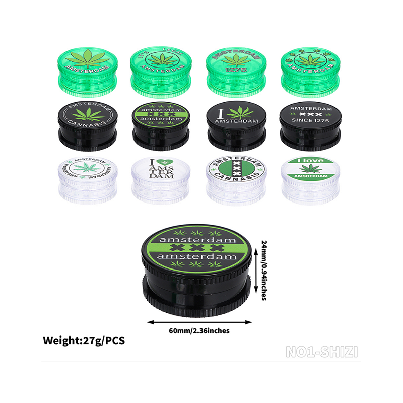 Amsterdam Design Herb Grinder – 60mm – Assorted Colors 12 Piece SS-3126. D