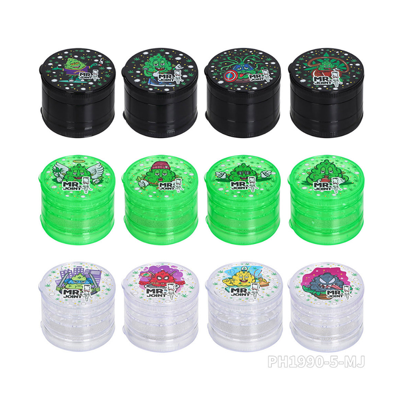 Mr. Joint 60mm 5-Part Acrylic Grinder with Storage Compartment – 12 PCS Display Box SS-3164 H