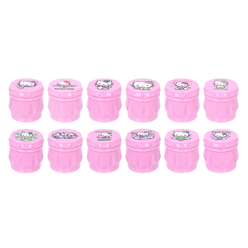 Stoner Kitty 43mm 4-Part Grinder – Pink Edition, 12 PCS Display Box SS-3218 M