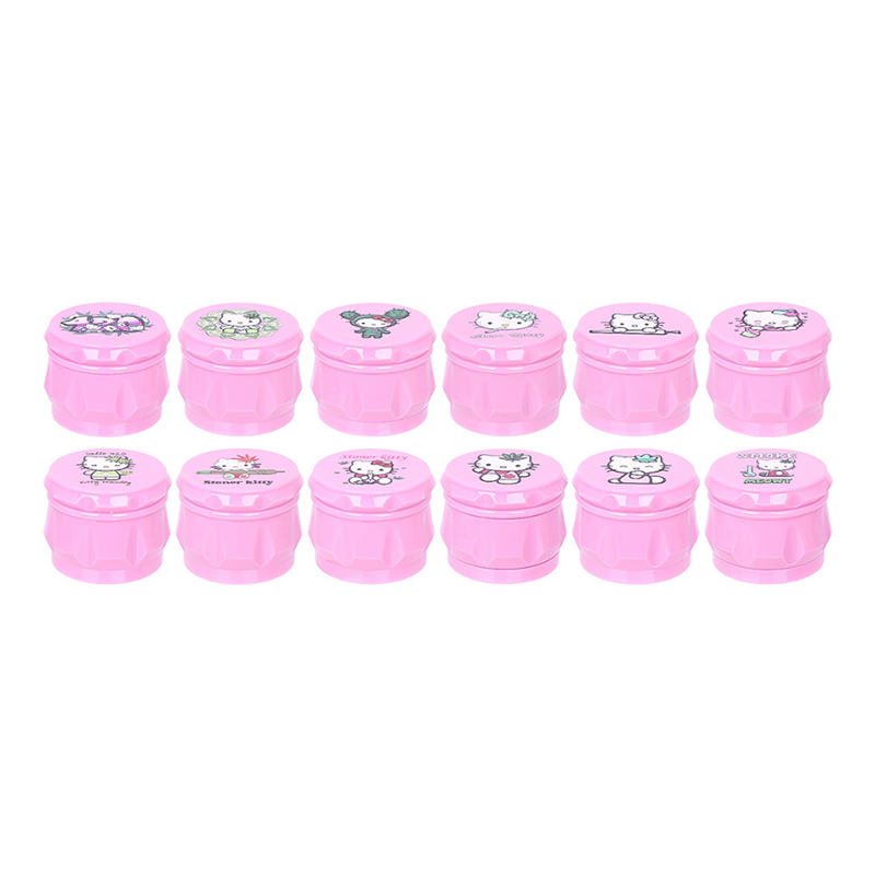 Stoner Kitty 50mm 4-Part Grinder – Pink Edition, 12 PCS Display Box SS-3256 Q