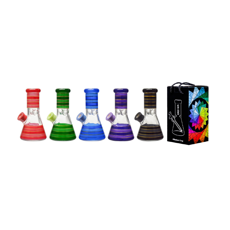 Glass Beaker Bong Assorted Colors 7mm – 8 Inches Assorted Colors SS-3540