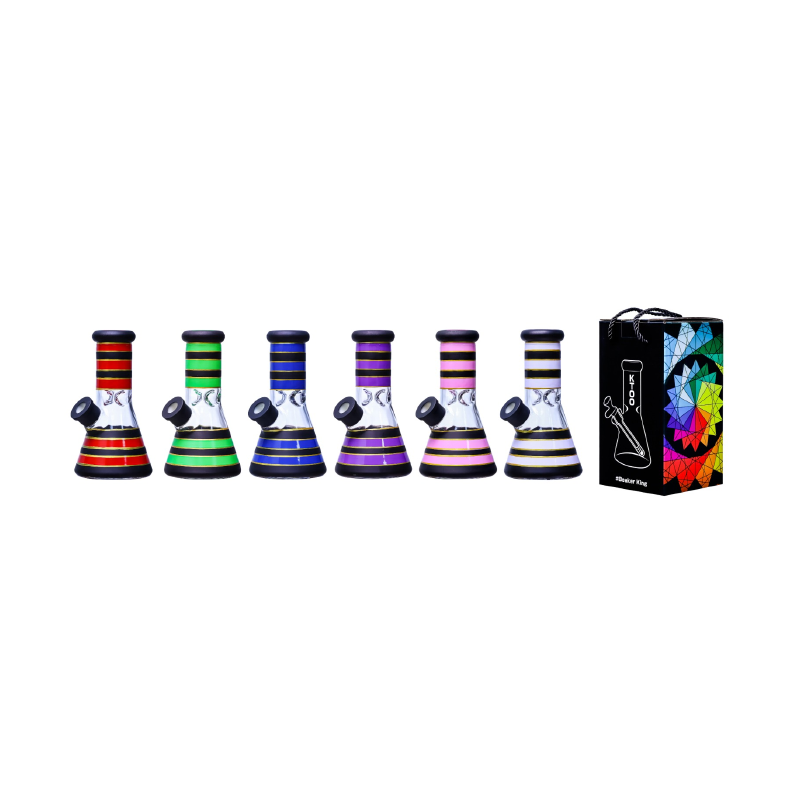 Glass Beaker Bong Assorted Colors 7mm – 8 Inches Assorted Colors SS-3557