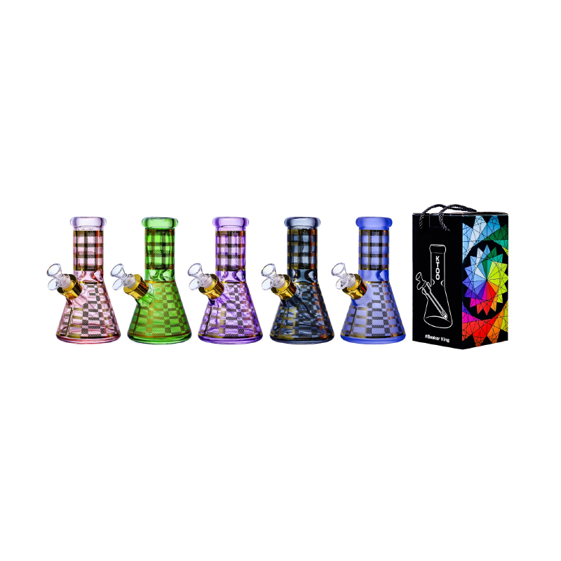 Glass Beaker Bong Assorted Colors 7mm – 8 Inches Assorted Colors SS-3632