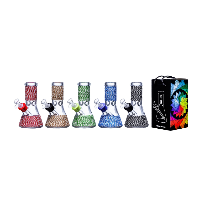 Glass Beaker Bong Assorted Colors 7mm – 8 Inches Assorted Colors SS-4424