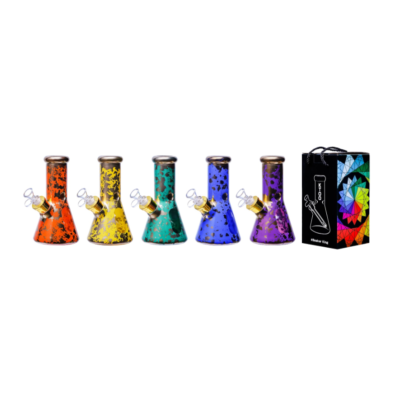 Glass Beaker Bong Assorted Colors 7mm – 8 Inches Assorted Colors SS-4523