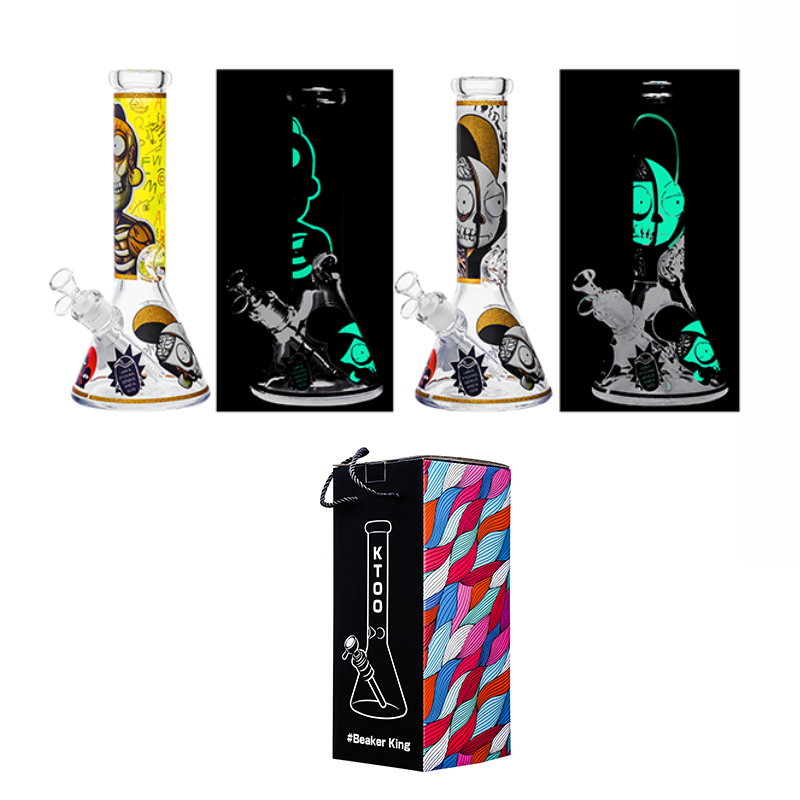 Glass Beaker Bong Glow in the Dark Assorted Assorted Colors SS-4751