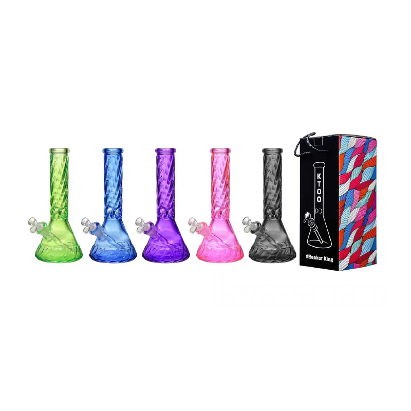Glass Beaker Bong Assorted Assorted colours 30cm SS-5186