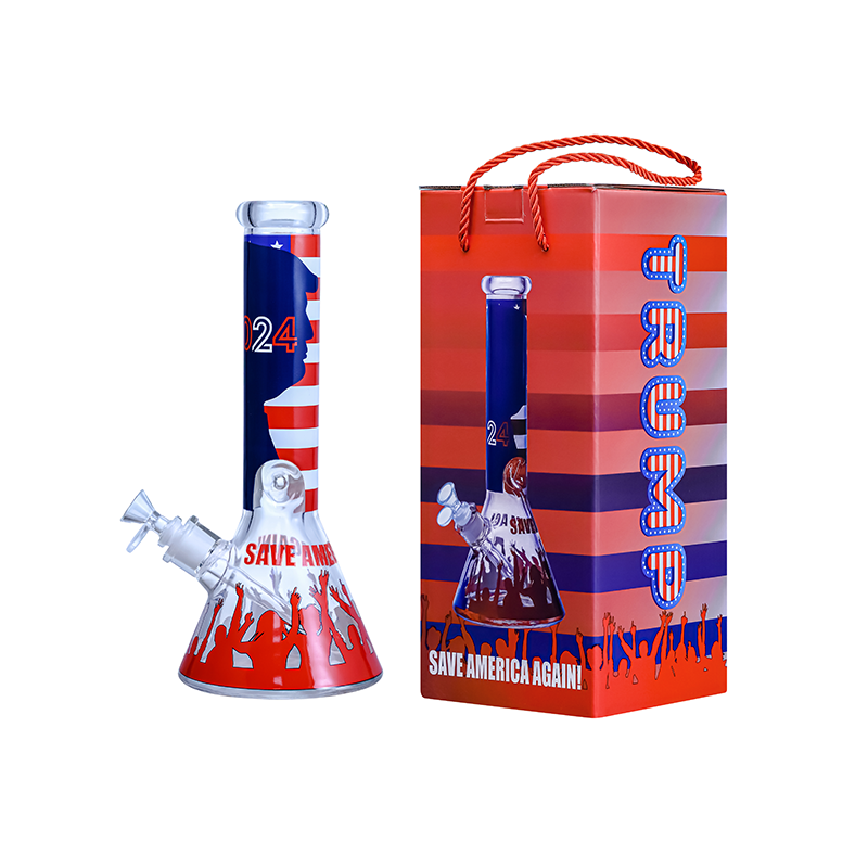 Glass Beaker Bong Save America Again SS-6140