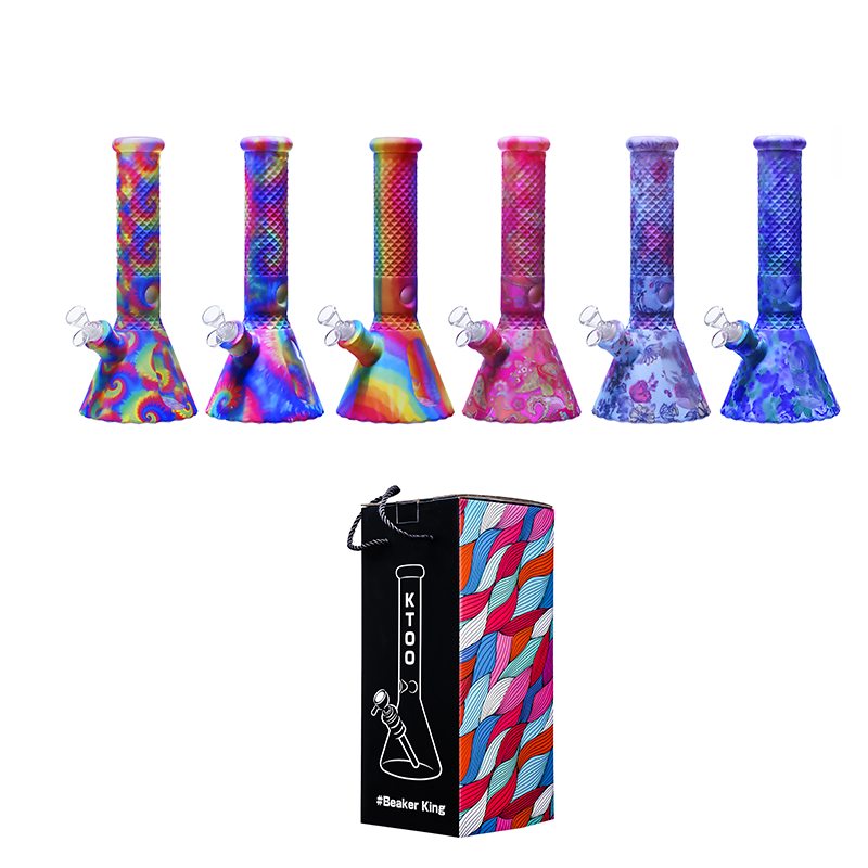 Glass Beaker Bong Colorful Beaker Style Assorted Colors SS-6225