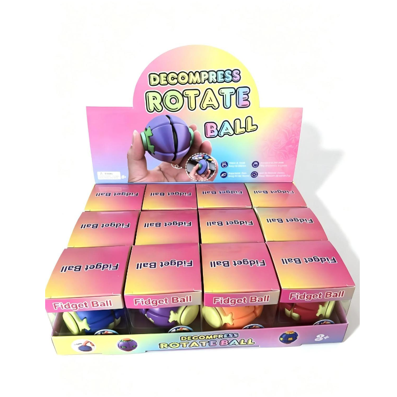 Stress Relief Ball Press-to-Spin Fidget - Assorted Colors SS-6509