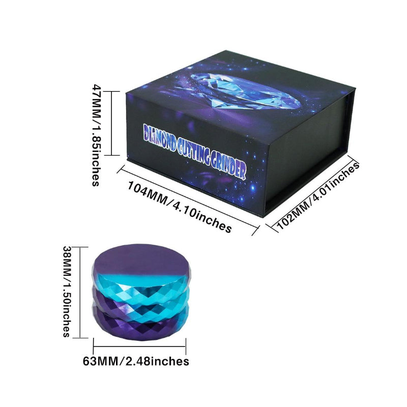 High Quality Metal Grinder Diamond Cut 63mm Blue Super Non-Stick SS-6699