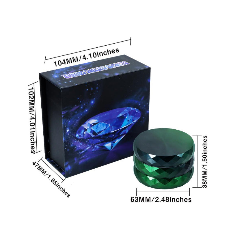High Quality Metal Grinder Diamond Cut 63mm Green Super Non-Stick Boxed SS-6699