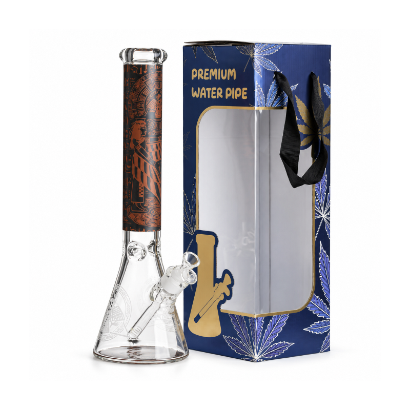 15.5" Egyptian Hieroglyph / 7 mm / Glow in the dark / Glass Bong Assorted Colors SS-6930