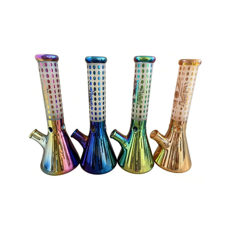 Iridescent Glass Water Pipe Bong – Metallic Finish Smoking Bong | Assorted Colours SS-7306