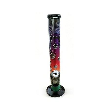 High Quality Gradient Leaf Glass Water Pipe Bong – Straight Tube Bong 40cm SS-7623-C Boxed