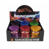 Premium Metal Herb 63mm Grinder Set – 6 Piece Display Box | with Clear Lid Assorted Colors SS-1231