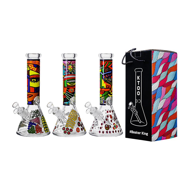 Glass Beaker Bong Urban Glyph Assorted Colors SS-4734