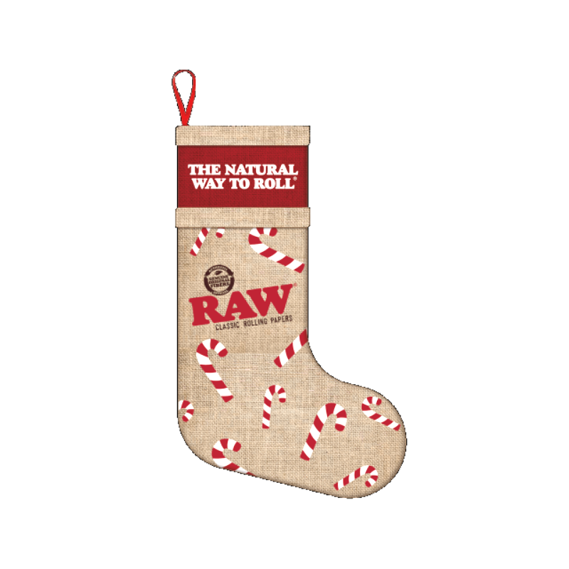 Raw Christmas Candy Cane Stocking