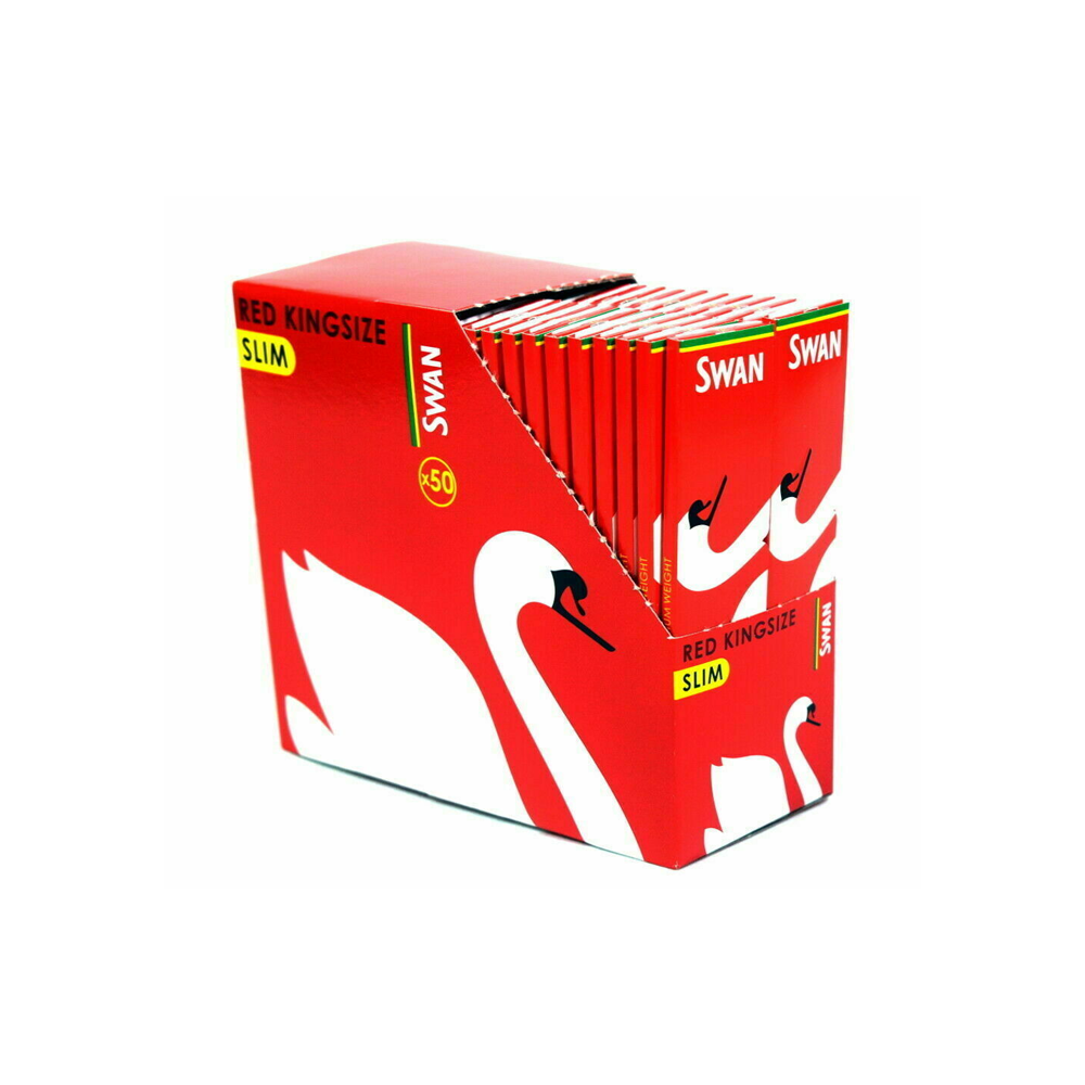 Swan King Size Red Slim Rolling Papers 50 Packs