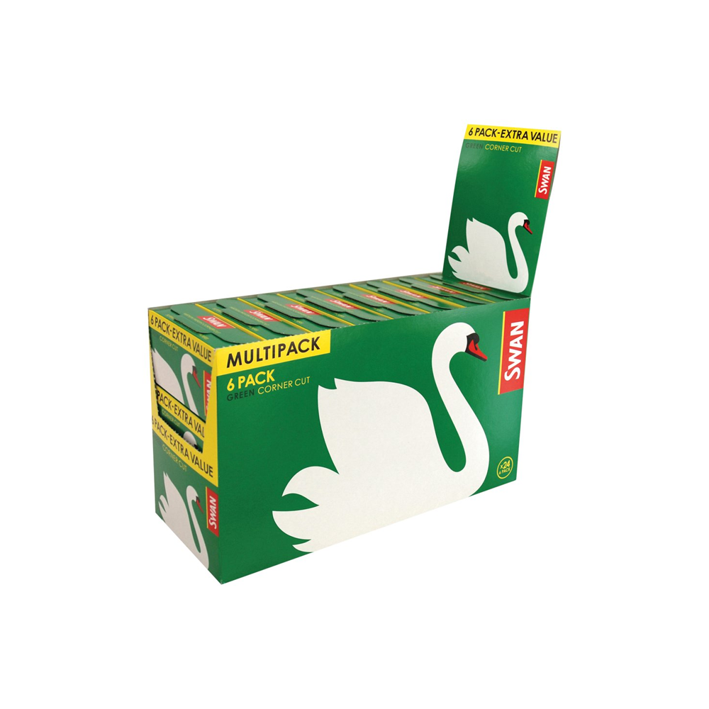 Swan Green Cut Corners Rolling Papers Standard Multipack 6pck x 20