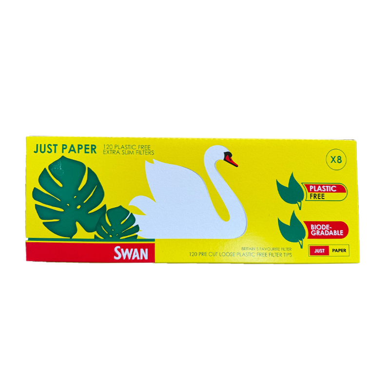 Exclusive New Swan JUST PAPER Extra Slim Plastic Free Filter Tips 8 PACK