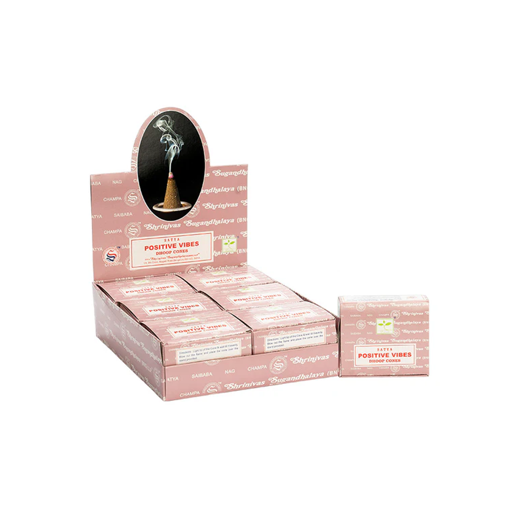 Satya Positive Vibes Dhoop Cones 12 Pack