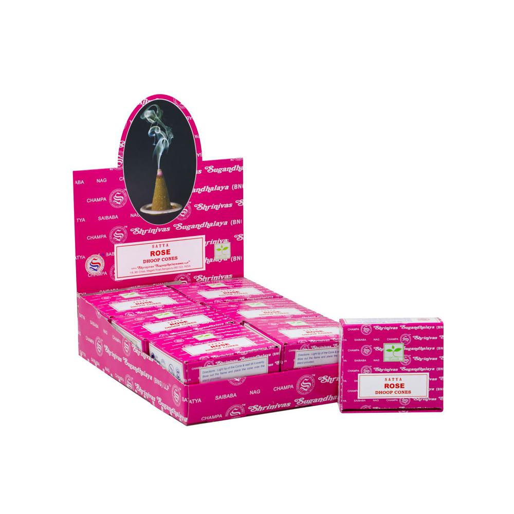 Satya Rose Dhoop Cones 12 Pack