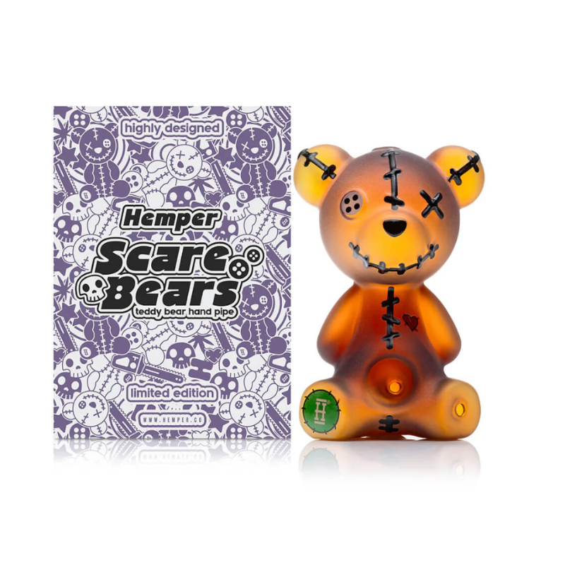 Hemper USA Glass Scare Bears Teddy Bear Hand Pipe Boxed
