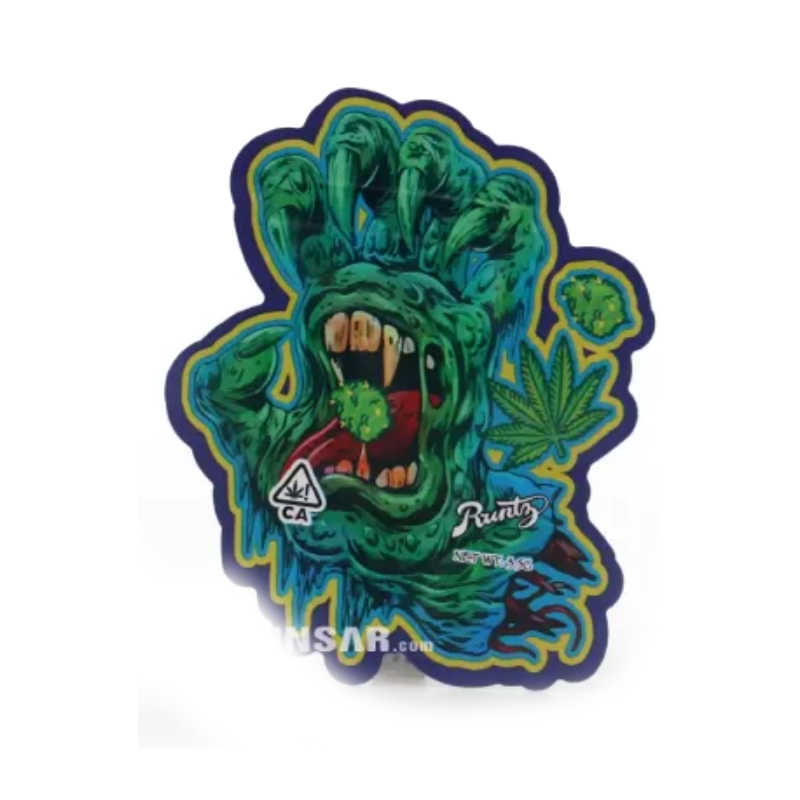 3.5g Shaped Mylar Bags x 100 bags (1 pack)