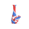 5-Inch Silicone Bong | Unbreakable Travel Water Pipe Red & Blue