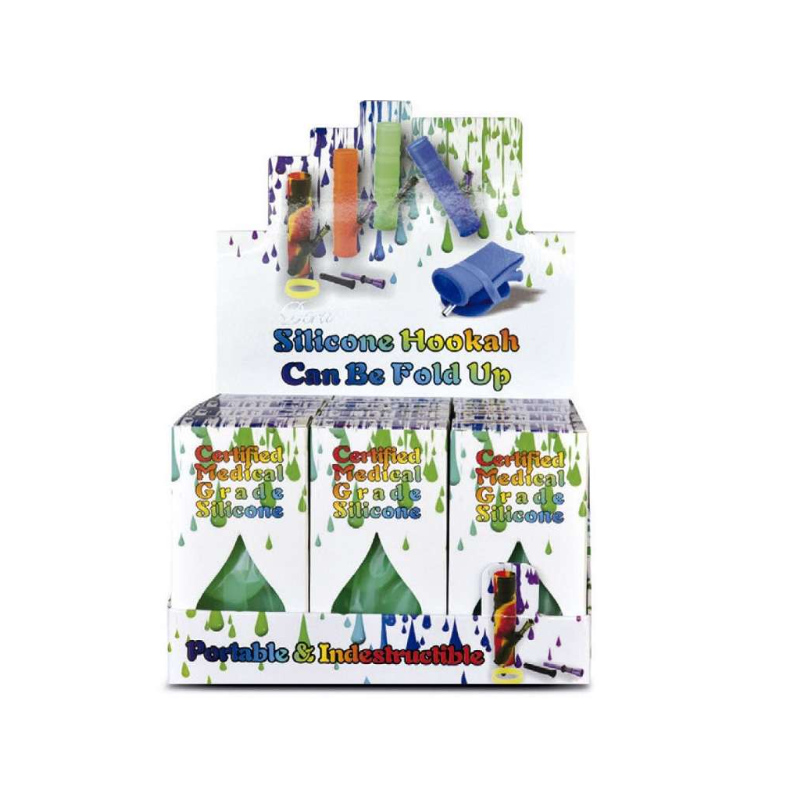 Collapsible Silicone Portable BongAssorted Colour 19cm x 1 single