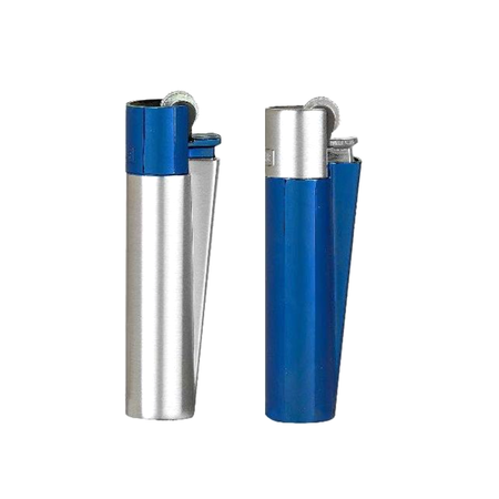 Clipper Metal Large Lighter & BLUE & SILVER x 12 CM0S121X
