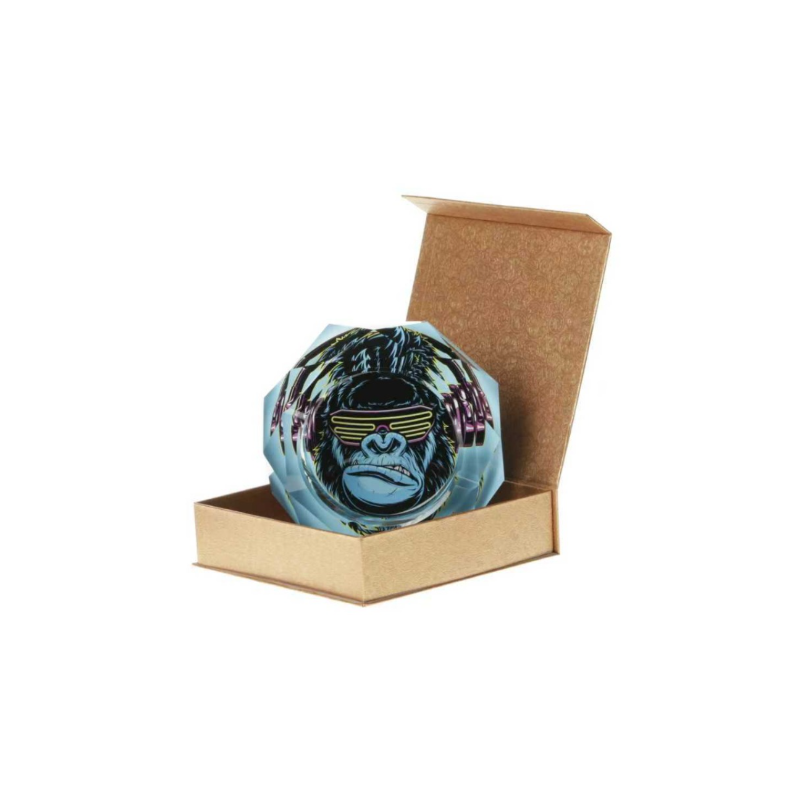 Gorilla with Shutter Shades & Headphones Glass Ashtray in Display Box