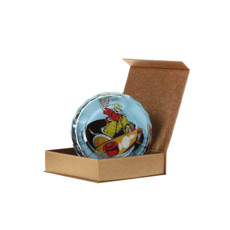 Skeleton Skateboard Glass Round Ashtray in Display Box